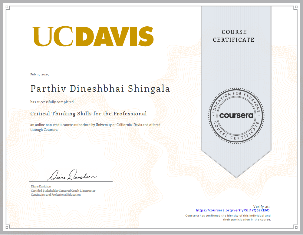 Critical Thinking Skills for the Professional