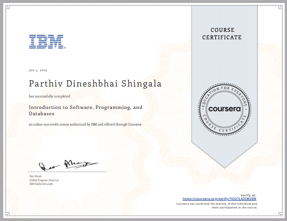Introduction to Software, Programming, and Databases