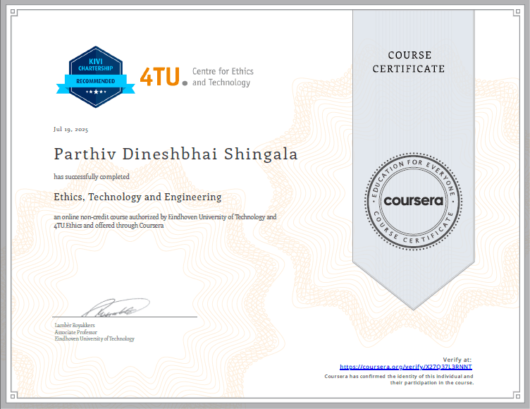 Ethics, Technology and Engineering