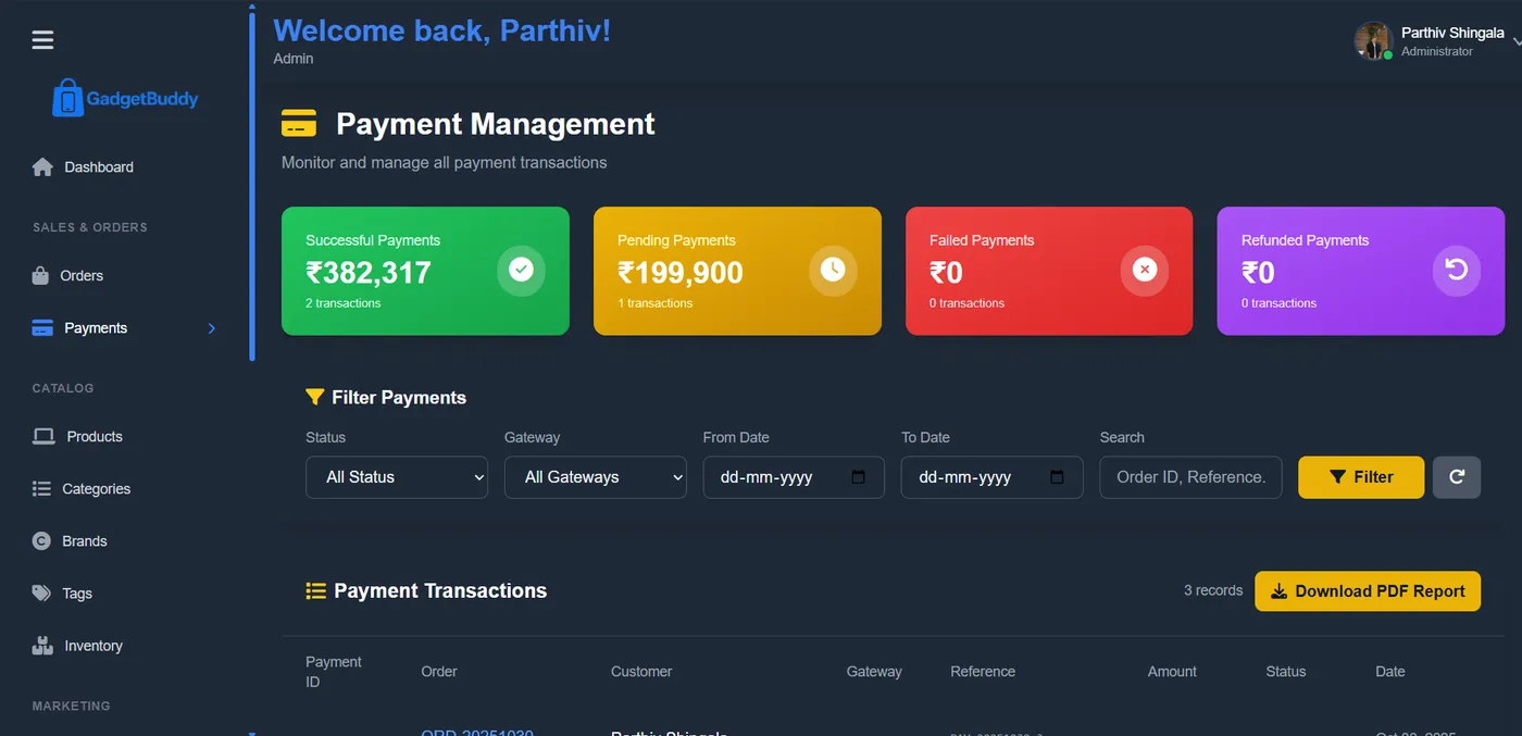 Admin Dashboard